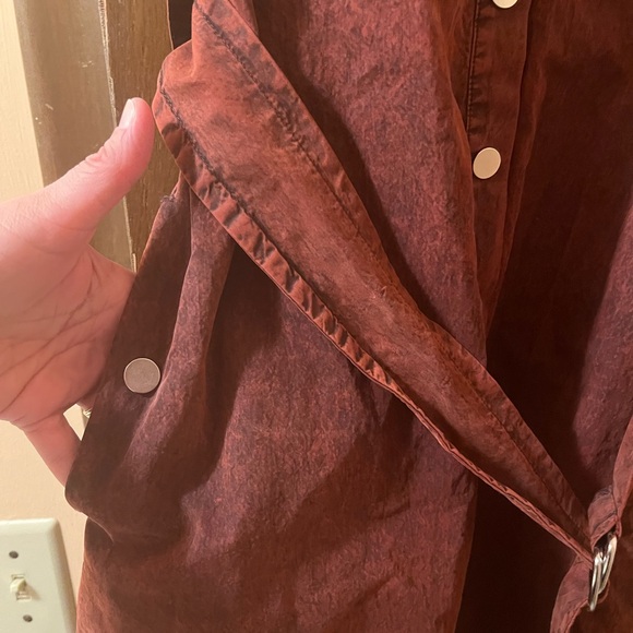 Proenza Schouler White Label Short-Sleeve Belted Snap-Front Shirt Dress in Red - Picture 6 of 10